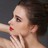 925 Silver Triangle Spinel Stone Stud Earrings for Women