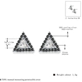 925 Silver Triangle Spinel Stone Stud Earrings for Women