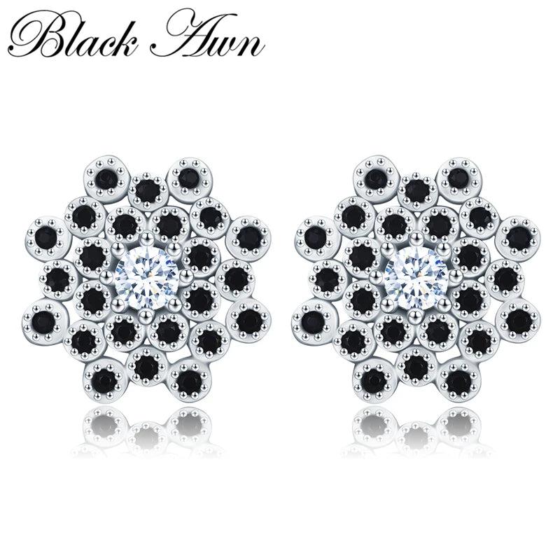 925 Silver Snowflake Stud Earrings for Women T203