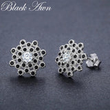 925 Silver Snowflake Stud Earrings for Women T203