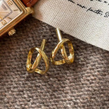 SHANICE S925 Silver Knot Twist Stud Earrings Geometric Statement Punk Vintage