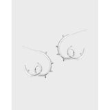 SHANICE 925 Silver Irregular Fujie Stud Earrings Women Jewelry Geometric Punk