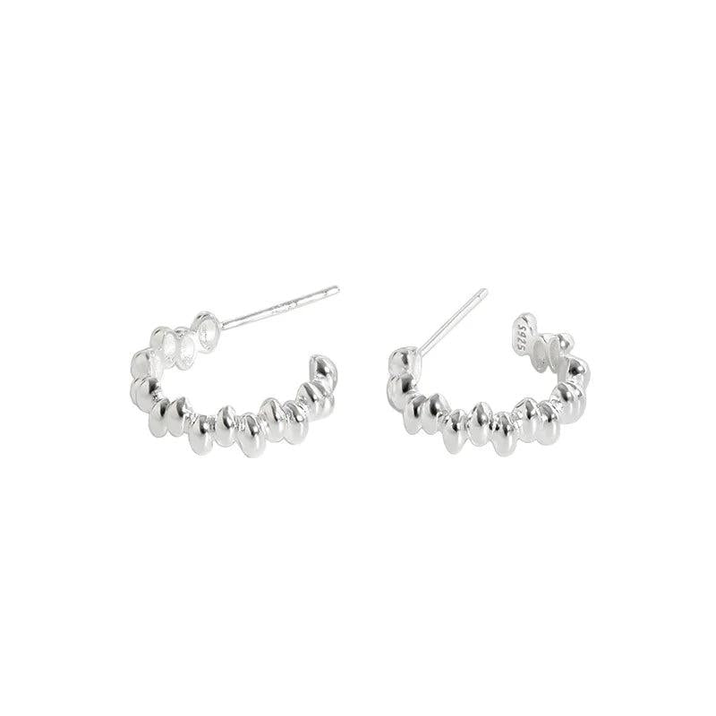 SHANICE 925 Silver Stud Earrings Women Gift Minimalist Geometric Peas