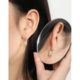 SHANICE 925 Sterling Silver Geometric U-shaped Lines Stud Earrings