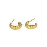 SHANICE 925 Sterling Silver Hoop Earrings Twill Twist Polygon Charming