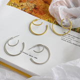 SHANICE S925 Sterling Silver Stud Earrings Double Circles Twist Female Earrings
