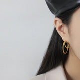 SHANICE S925 Sterling Silver Stud Earrings Double Circles Twist Female Earrings