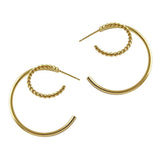 SHANICE S925 Sterling Silver Stud Earrings Double Circles Twist Female Earrings