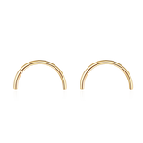 925 Sterling Silver Earring Gpld Smile Stud Earrings Circle Noble Ear Jewelry