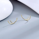 925 Sterling Silver Earring Gpld Smile Stud Earrings Circle Noble Ear Jewelry