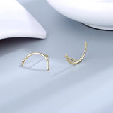 925 Sterling Silver Earring Gpld Smile Stud Earrings Circle Noble Ear Jewelry