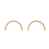 925 Sterling Silver Earring Gpld Smile Stud Earrings Circle Noble Ear Jewelry