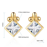 925 Silver Stud Earrings CZ Korea Women's Jewelry Small Earrings