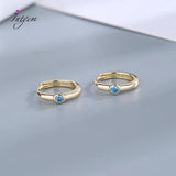 925 Silver Zircon Stone Hoop Earrings For Women