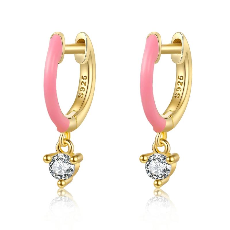 925 Silver Earrings18K Hoop Heart Wedding Jewelry