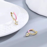 925 Silver Earrings18K Hoop Heart Wedding Jewelry