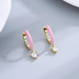 925 Silver Earrings18K Hoop Heart Wedding Jewelry