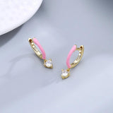 925 Silver Earrings18K Hoop Heart Wedding Jewelry