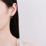 925 Silver Earrings18K Hoop Heart Wedding Jewelry