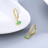 925 Silver 18K Circle Hoop Earrings Eye Shape for Women Wedding Jewelry