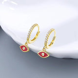 925 Silver 18K Circle Hoop Earrings Eye Shape for Women Wedding Jewelry