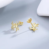 Spider Ear Stud Earrings 925 Sterling Silver Punk Jewelry