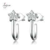 925 Silver Star Stud Earrings Sweet Fine Jewelry for Women