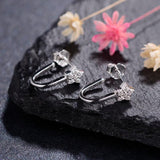 925 Silver Star Stud Earrings Sweet Fine Jewelry for Women
