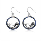 925 Silver Mermaid Drop Earrings Zircon Jewelry Gift