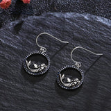925 Silver Mermaid Drop Earrings Zircon Jewelry Gift