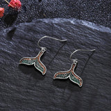 925 Silver Fish Tail Earrings with Zircon Inlay
