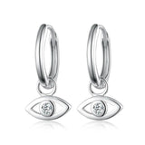 925 Silver Zircon Hoop Earrings for Women Men