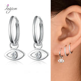 925 Silver Zircon Hoop Earrings for Women Men