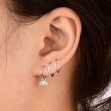 925 Silver Zircon Hoop Earrings for Women Men