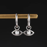 925 Silver Zircon Hoop Earrings for Women Men