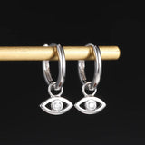 925 Silver Zircon Hoop Earrings for Women Men