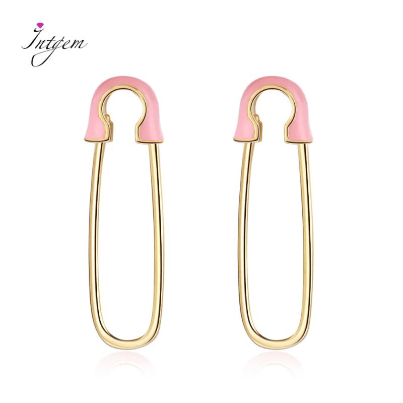 925 Silver Pink Pin Earrings for Women