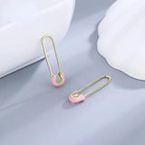 925 Silver Pink Pin Earrings for Women