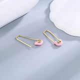 925 Silver Pink Pin Earrings for Women