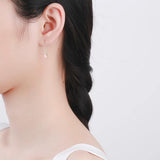 925 Silver Pink Pin Earrings for Women