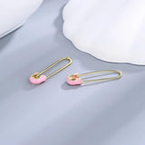925 Silver Pink Pin Earrings for Women