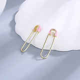 925 Silver Pink Pin Earrings for Women