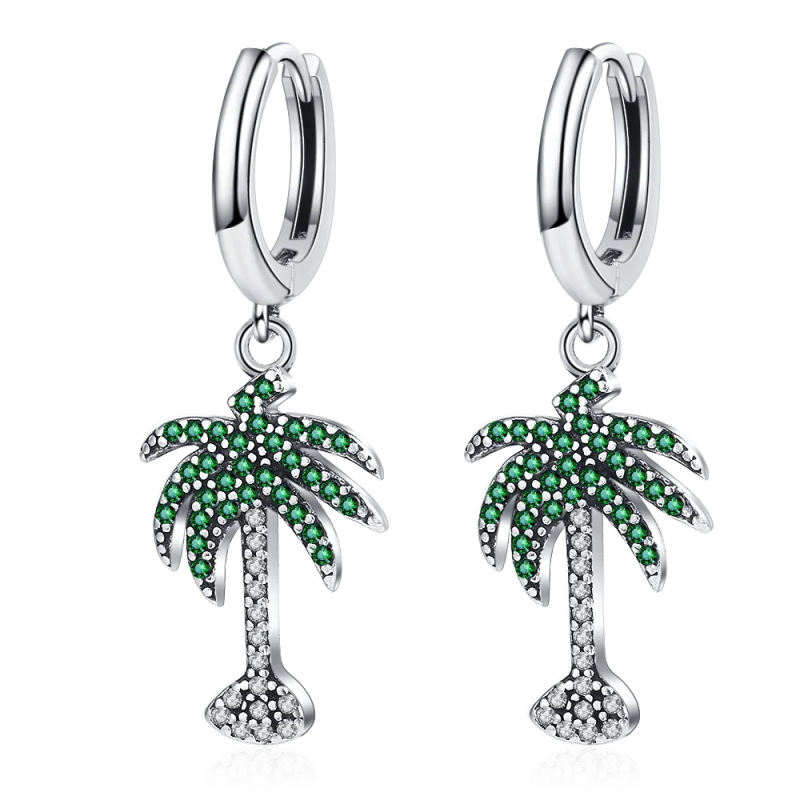 925 Silver Colorful Zircon Tree Bee Earrings