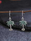925 Silver Colorful Zircon Tree Bee Earrings