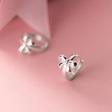 925 Silver Hollow Bow-knot Hoop Earrings for Women