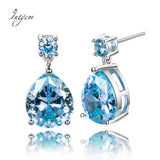 Silver Citrine Water Drop Earrings for Women - Anniverary Gift