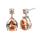 Silver Citrine Water Drop Earrings for Women - Anniverary Gift