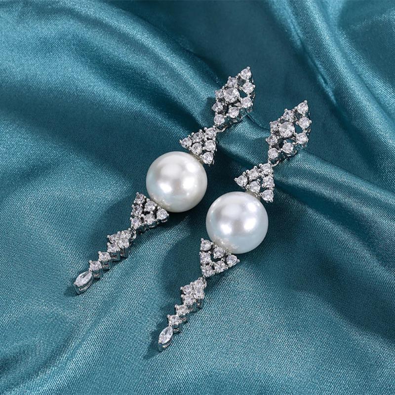 Pearl Drop Earrings for Women Party Wedding Fine Jewelry