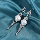 Pearl Drop Earrings for Women Party Wedding Fine Jewelry
