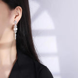 Pearl Drop Earrings for Women Party Wedding Fine Jewelry